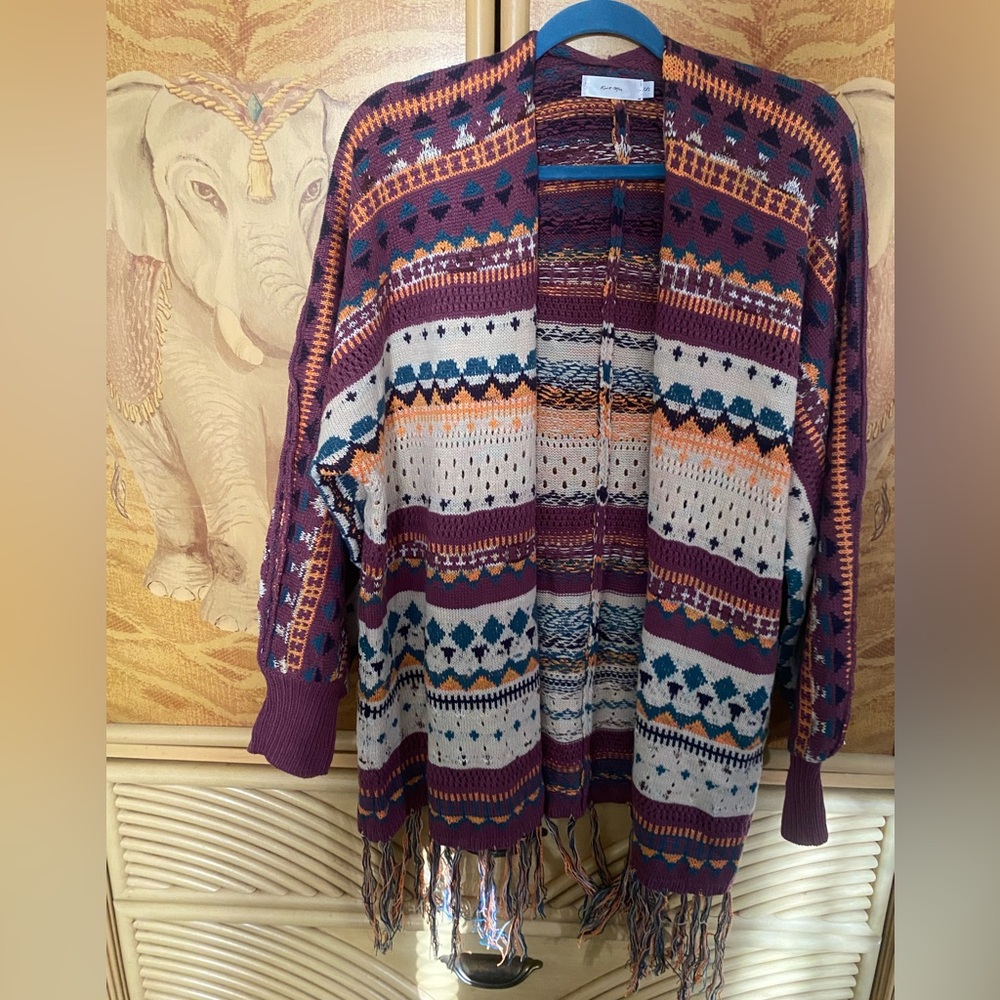 Knit Mix Size Small Purple Sweater Cardigan